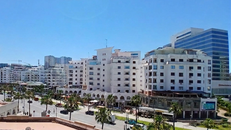 View over the bay of Tangier and the seafront buildings